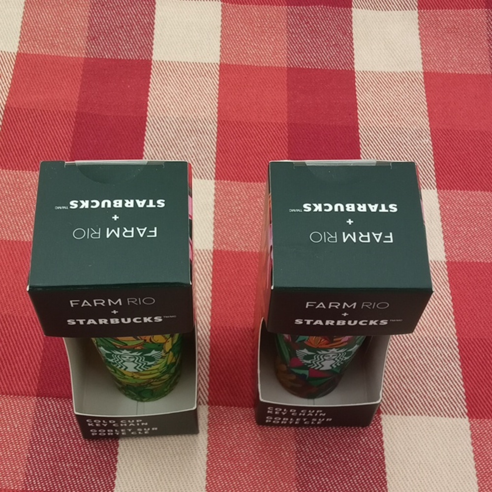 2 Starbucks Farm Rio Cold Cup Keychain New In Box - Picture 7 of 7